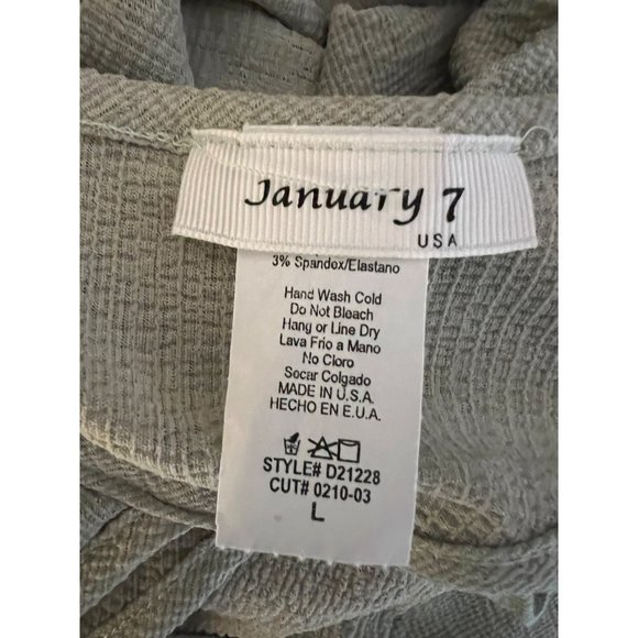 January 7 Maxi Dress Large Green Sleeveless A Style Eyelet Hi-Lo Hem - Picture 11 of 13